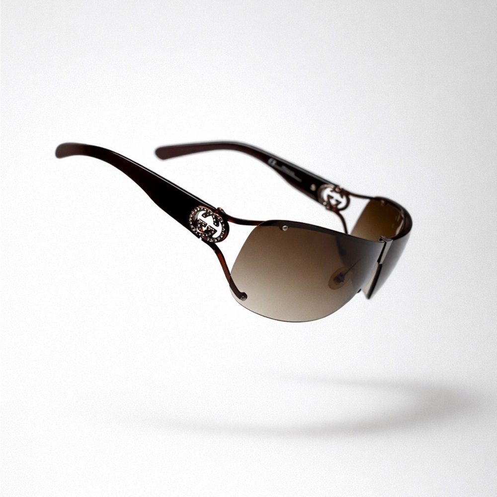 Authentic Gucci Dark Brown Designer Sunglasses – Classic Luxury Frames and Case - Picture 6 of 6